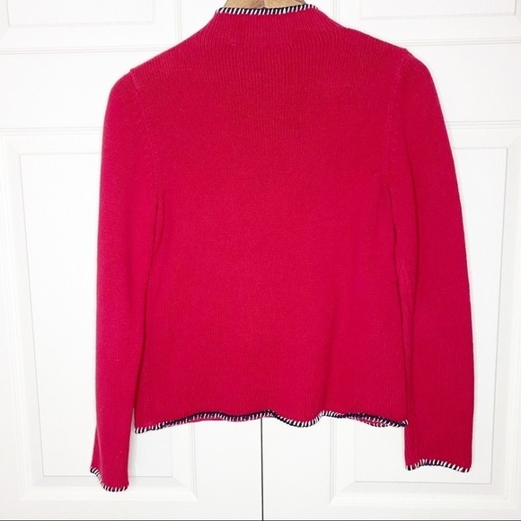 Vintage Villager Liz Claiborne Sport Red 1/4 Zip Nautical Anchor Sweater Small P - Picture 8 of 8